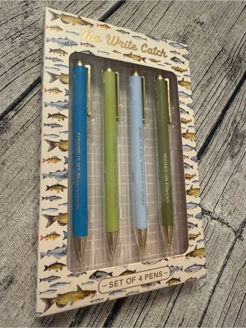 NWT! Fishing pen set of 4. A great gift for him! Or any fishing fan